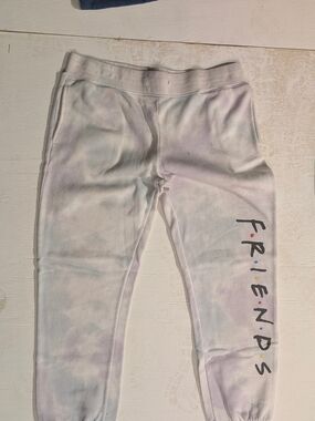 FRIENDS White Pastel Tie-Dye Jogger Sweatpants